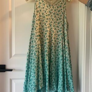 Entro Teal and White Patterned Dress